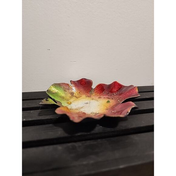 Signed Limoges Guilloche Enamel Trinket Dish 5” Vintage FLAWED - Picture 3 of 8